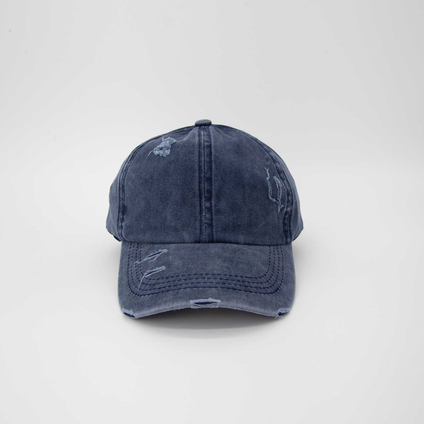 Riley Distressed Washed Baseball Cap in Blue