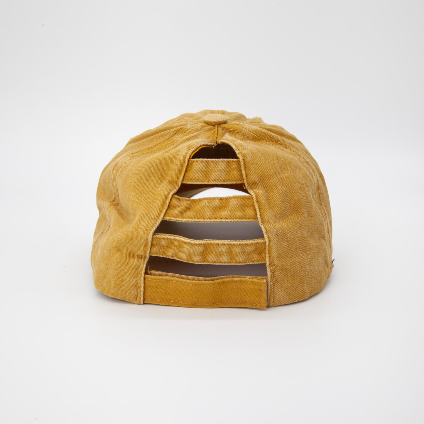 Riley Distressed Washed Baseball Cap in Yellow