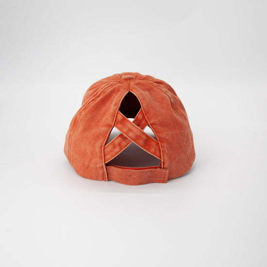 Load image into Gallery viewer, Riley Distressed Washed Baseball Cap in Orange
