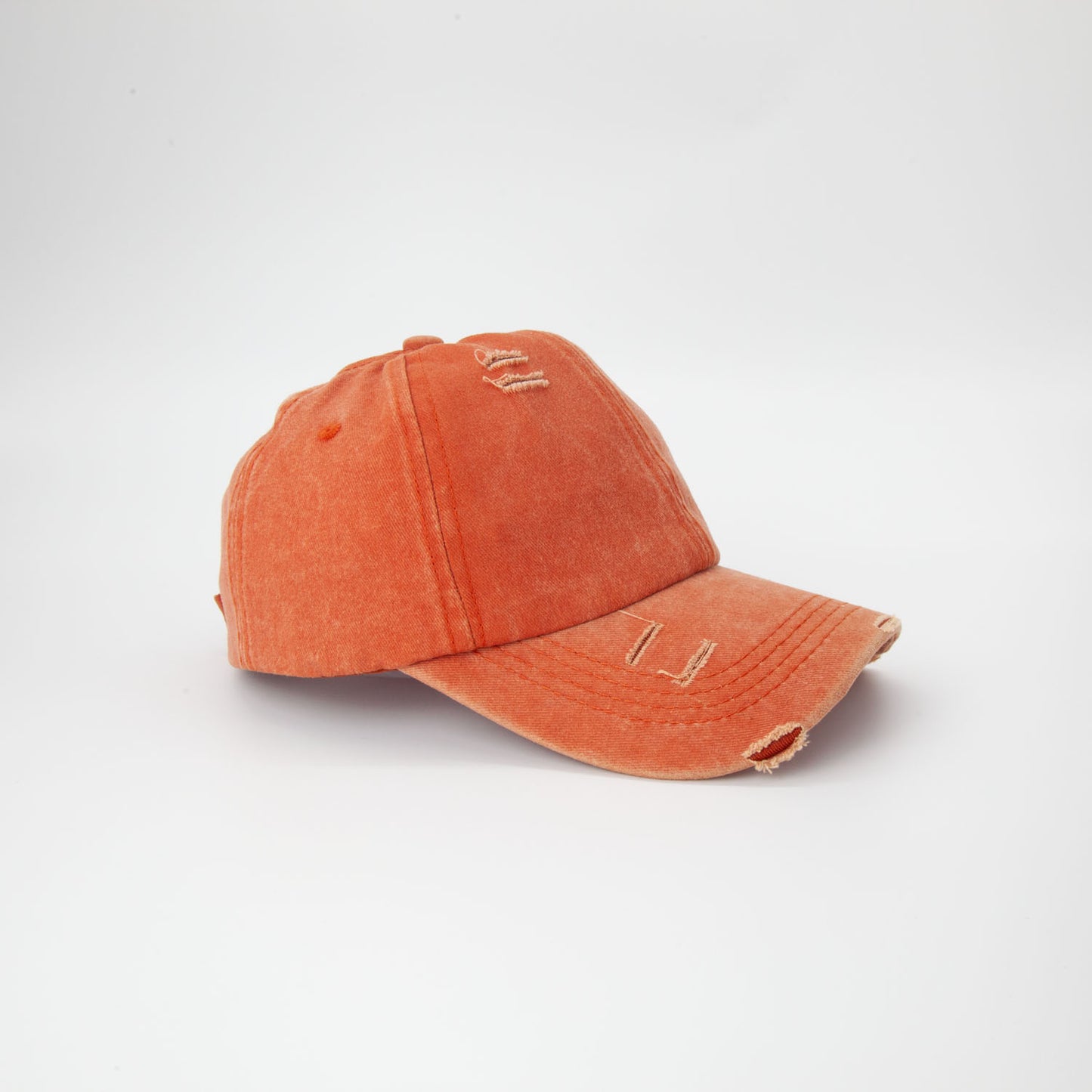 Riley Distressed Washed Baseball Cap in Orange