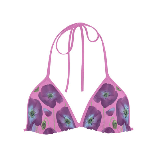 Violet Poppies Bikini Top