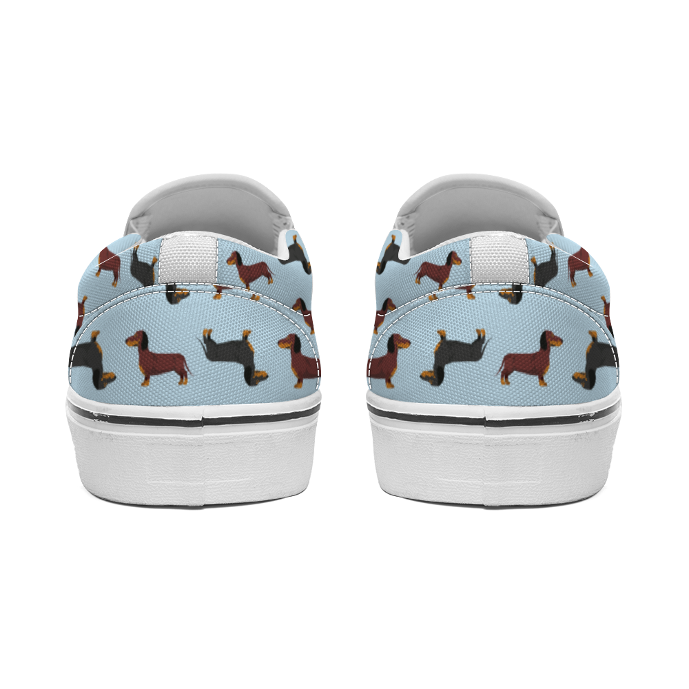 Load image into Gallery viewer, Dachshund Blue Slip On Unisex Canvas Shoes
