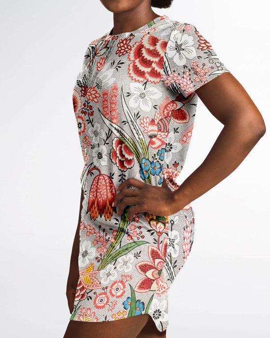 Blood Orange Floral T Shirt Dress