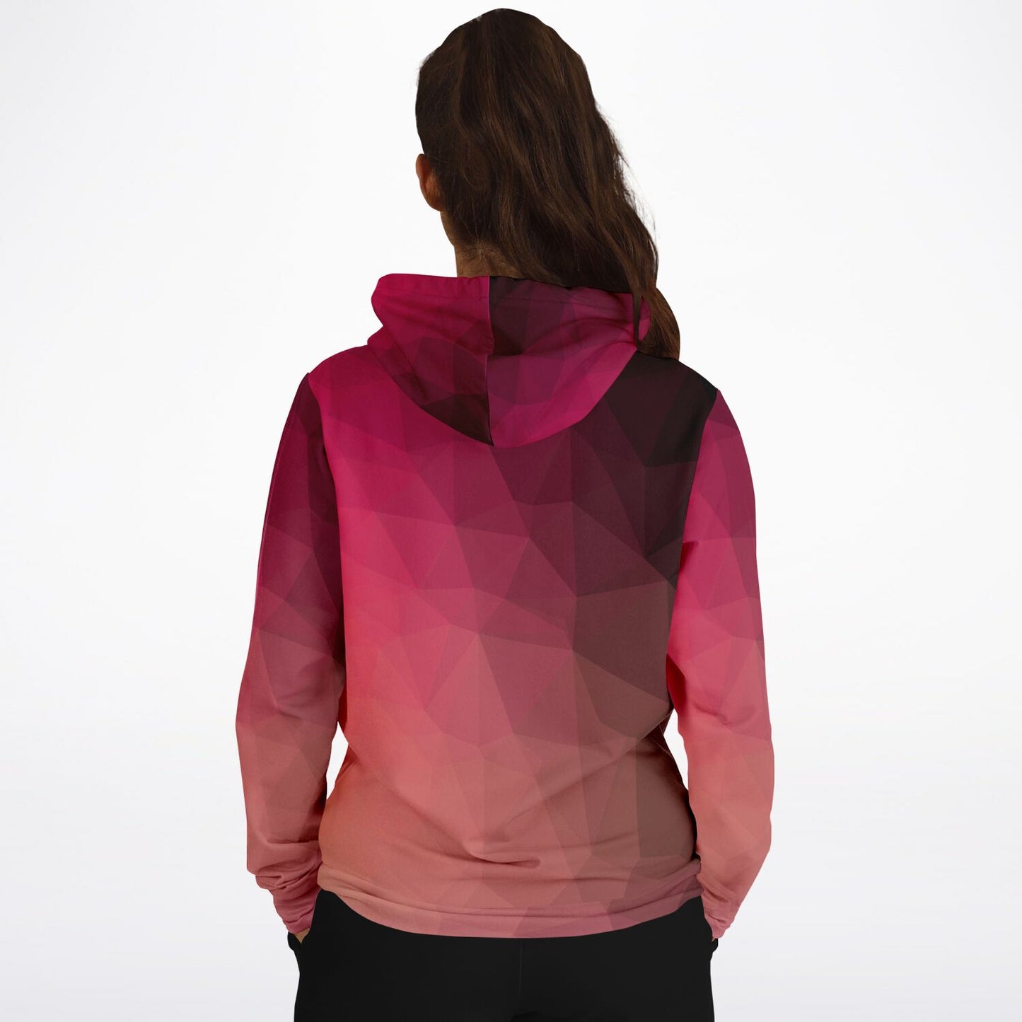 Red Poly Geometric Unisex Fleece Hoodie