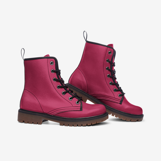 Raspberry Red Lace Up Boots