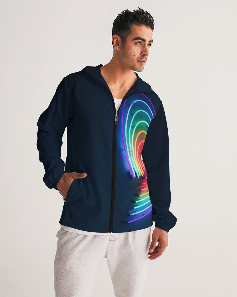 Neon Heart Rainbow Windbreaker Hooded Jacket