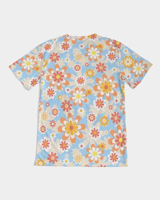 Blue Blooming Mod Floral Men's Tee