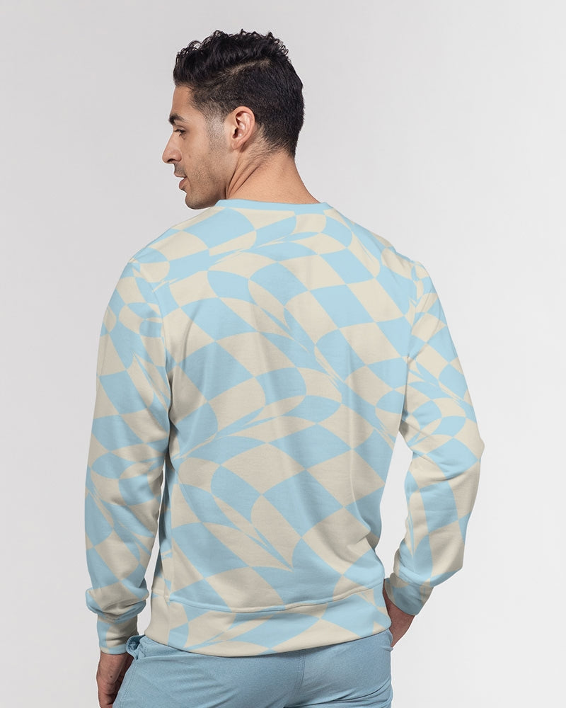 Blue & Vanilla Ripple Check French Terry Pullover Sweatshirt