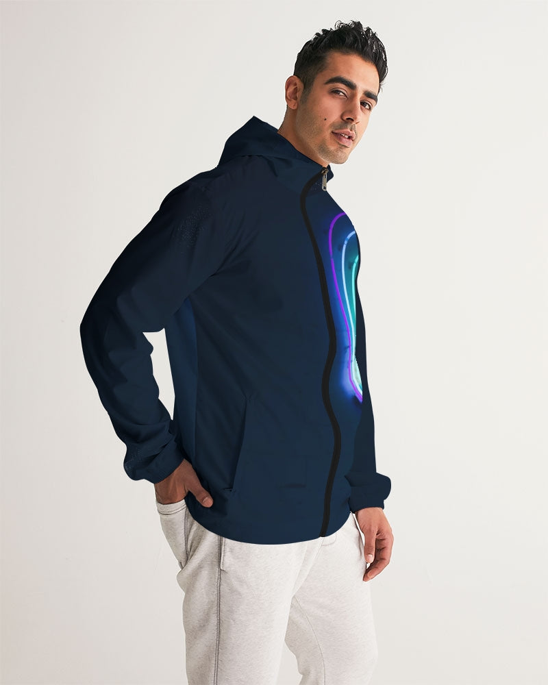Load image into Gallery viewer, Neon Heart Rainbow Windbreaker Hooded Jacket
