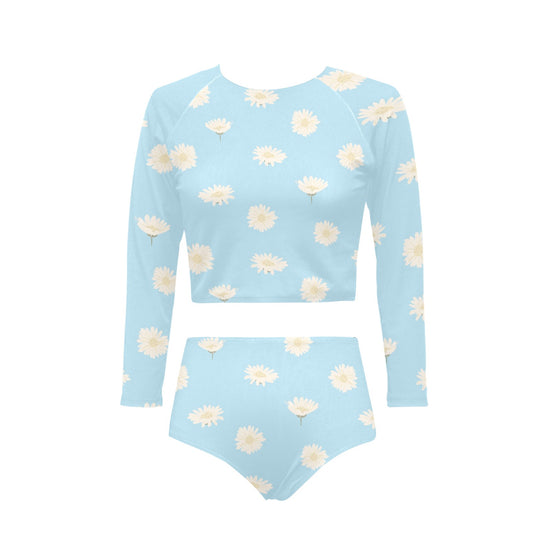 Blue Daisy's Long Sleeve Swimsuit Set