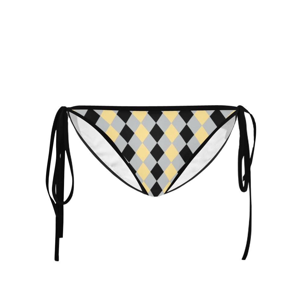 Yellow Argyle Check Bikini Bottom