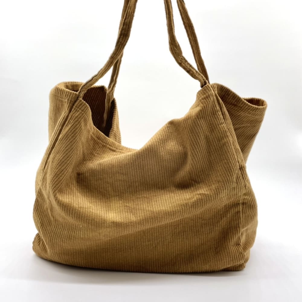 Vintage Large Brown Corduroy Tote Bag