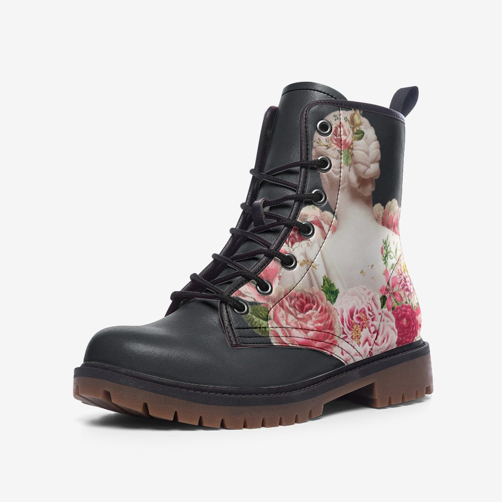 Roman Flora Goddess Lace Up Boots