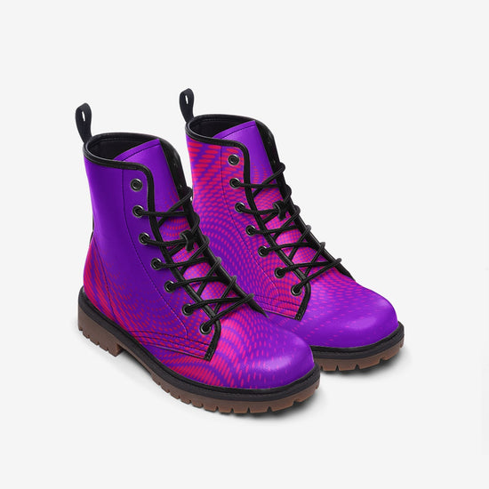 Wicked Purple Dots Lace Up Boots