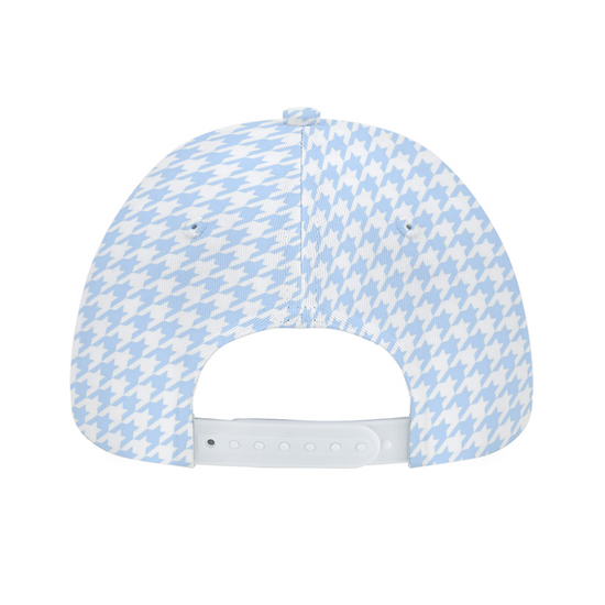 Baby Blue Large Houndstooth Cap