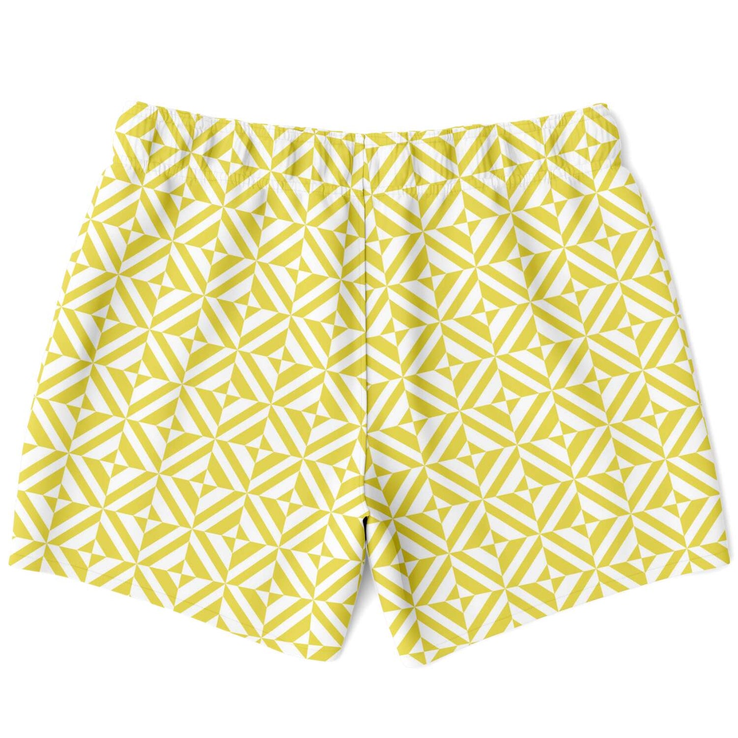 Yellow Geometric Pattern Swim Shorts