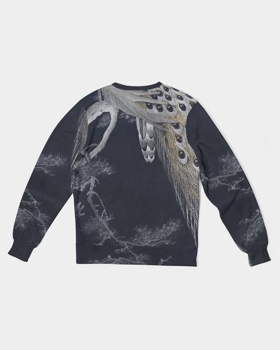 Perched Peacocks French Terry Pullover Sweatshirt
