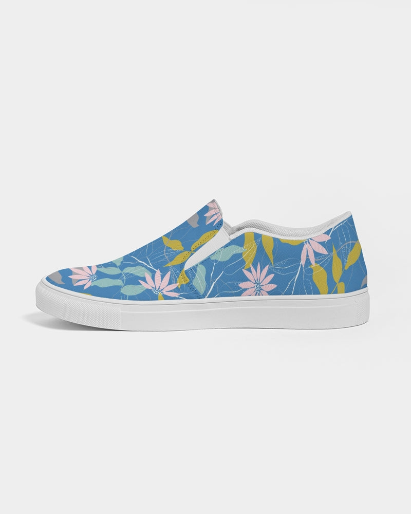 Parisian Blue Floral Women's Slip-On Canvas Shoe