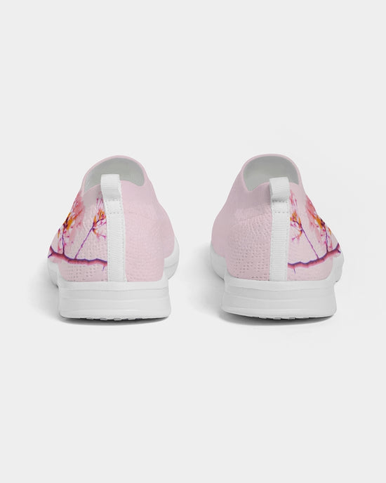 Pink Cherry Blossom Women's Slip-On Flyknit Shoe