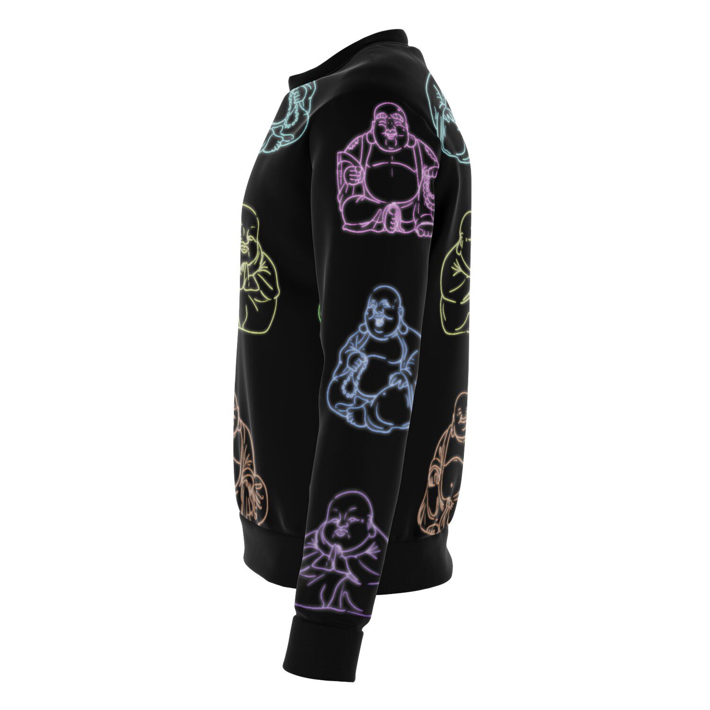 Load image into Gallery viewer, Neon Buddhas Black Unisex Fleece Sweatshirt

