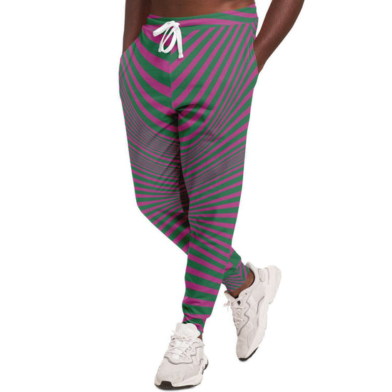 Fuchsia & Green Optical Unisex Fleece Joggers