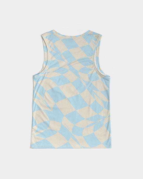 Blue & Vanilla Ripple Check Men's Sports Tank