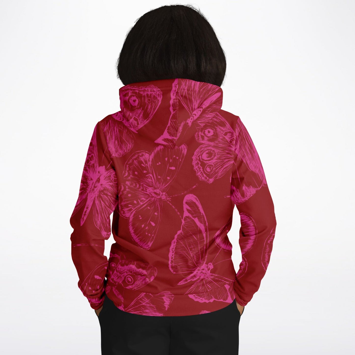 Red Fuchsia Butterflies Unisex Hoodie