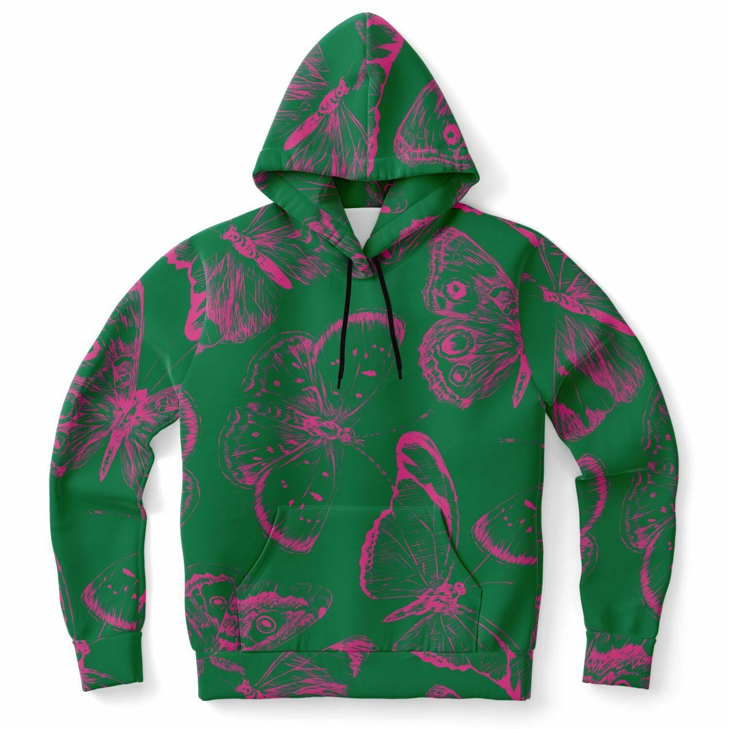 Green Fuchsia Butterflies Unisex Hoodie