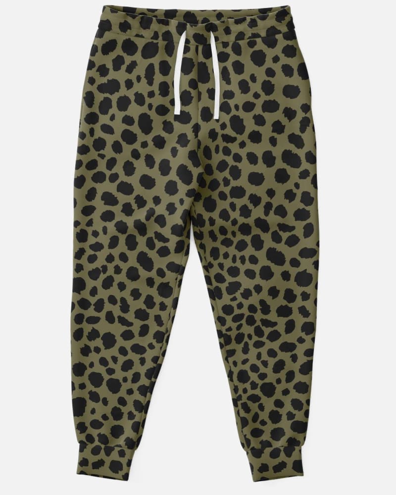 Cheetah Print Unisex Fleece Joggers in Sand