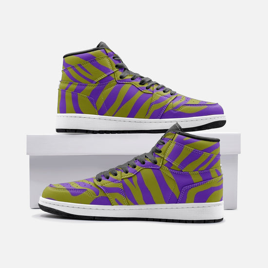 Load image into Gallery viewer, Purple Olive Zebra Unisex Sneakers
