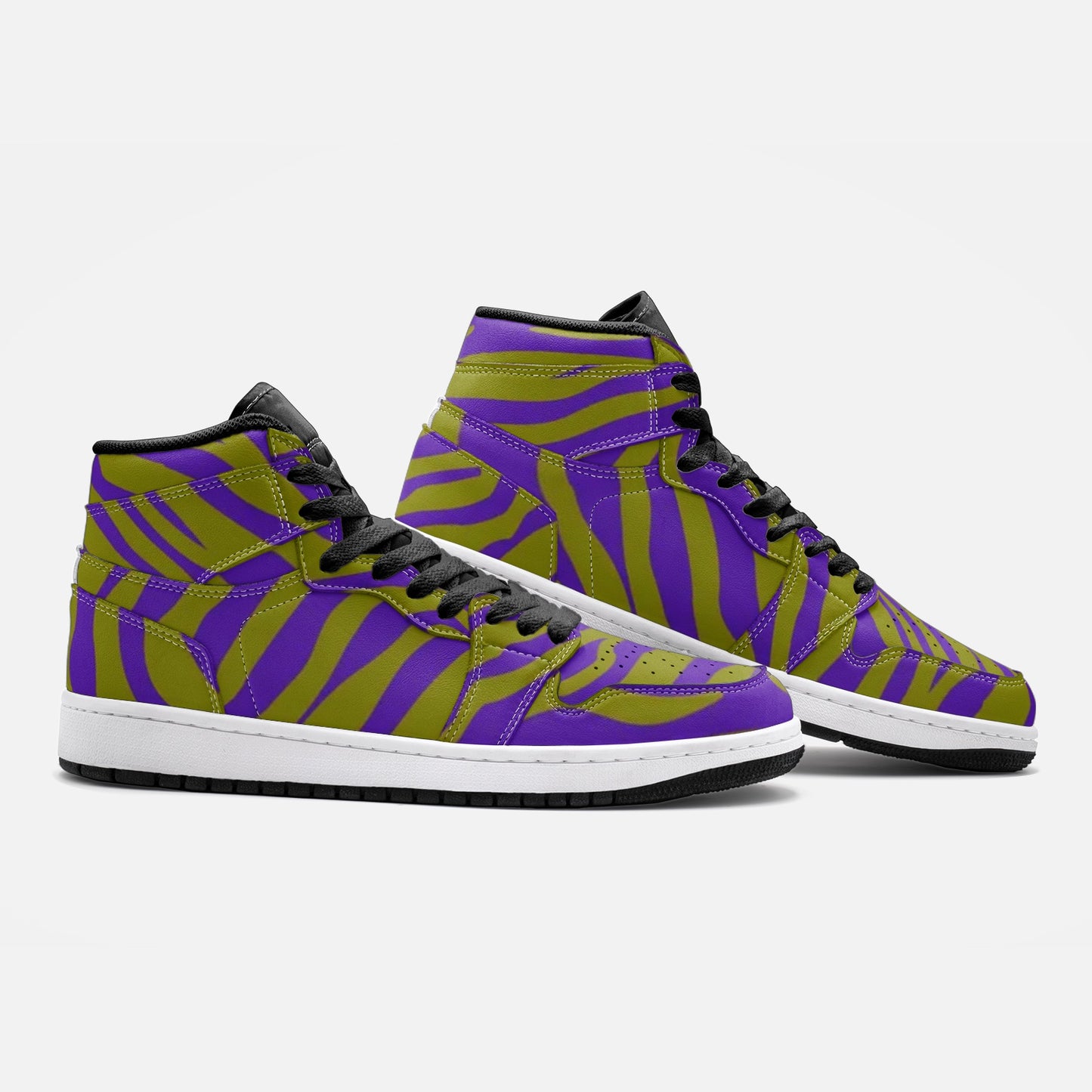 Load image into Gallery viewer, Purple Olive Zebra Unisex Sneakers
