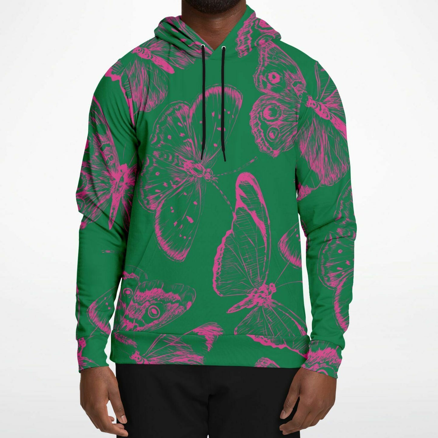 Green Fuchsia Butterflies Unisex Hoodie