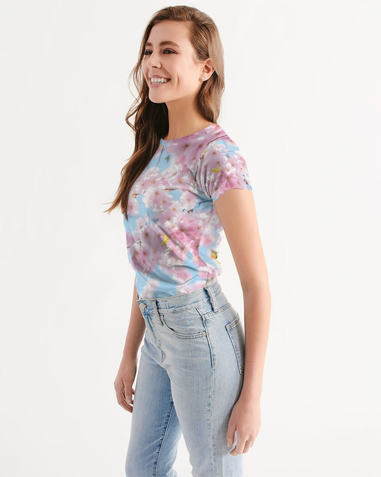 Load image into Gallery viewer, Cherry Blossom Sky Women&amp;#39;s Tee
