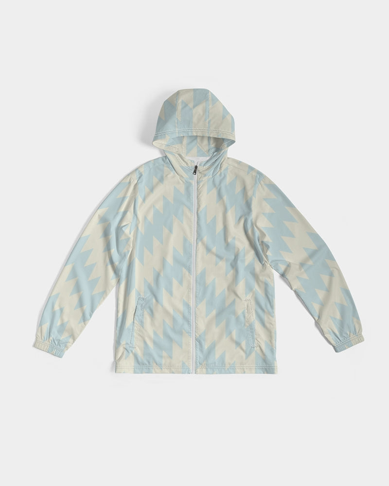 Blue Zig Zag Men's Windbreaker Jacket