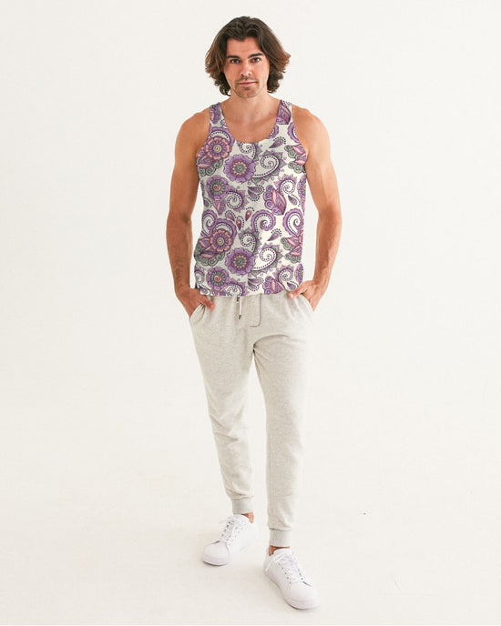 Purple Cream Paisley Men's Tank