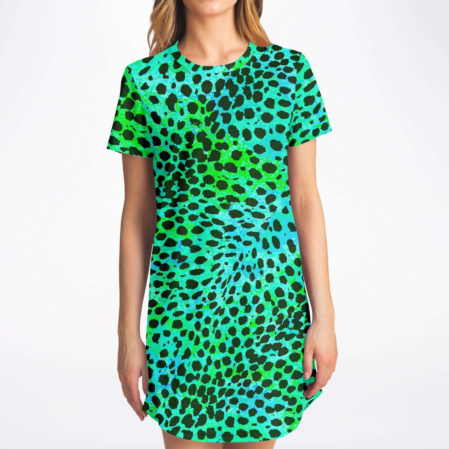 Neon Green Leopard T Shirt Dress Harlow & Lloyd Neon Green Leopard T Shirt Dress Harlow & Lloyd