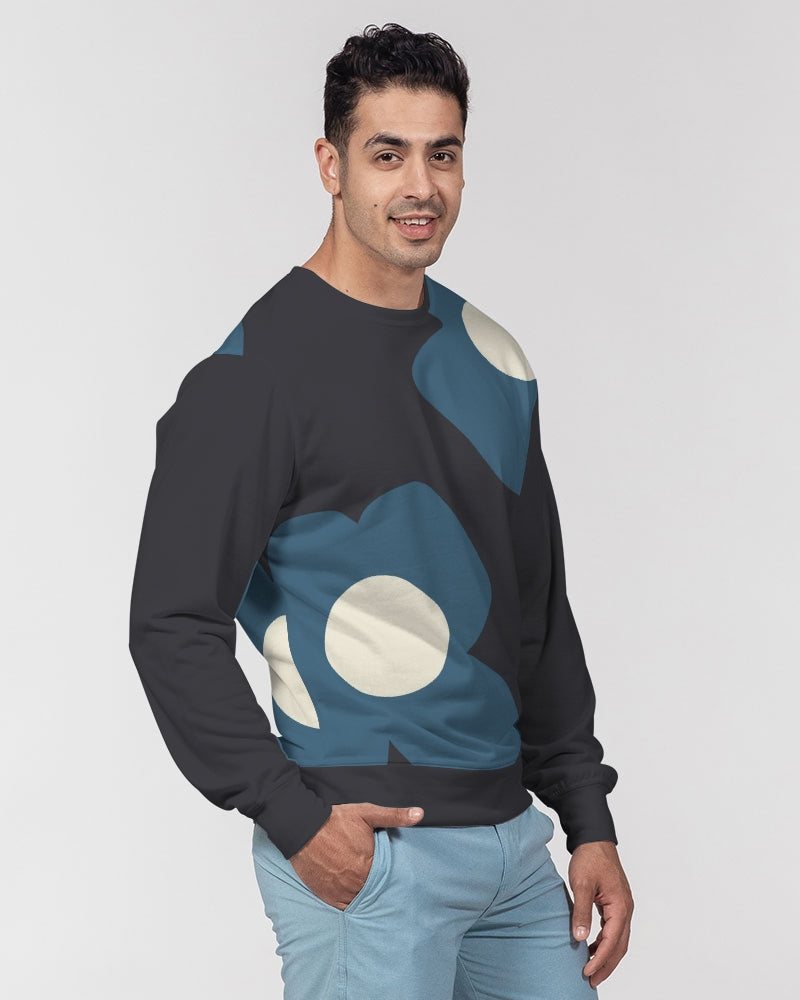 Abstract Flowers French Terry Crewneck Pullover Sweatshirt