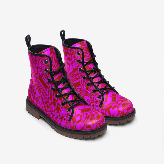 Fuchsia Warp Lace Up Boots