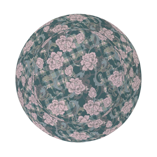 Baroque Floral Plaid Bucket Hat
