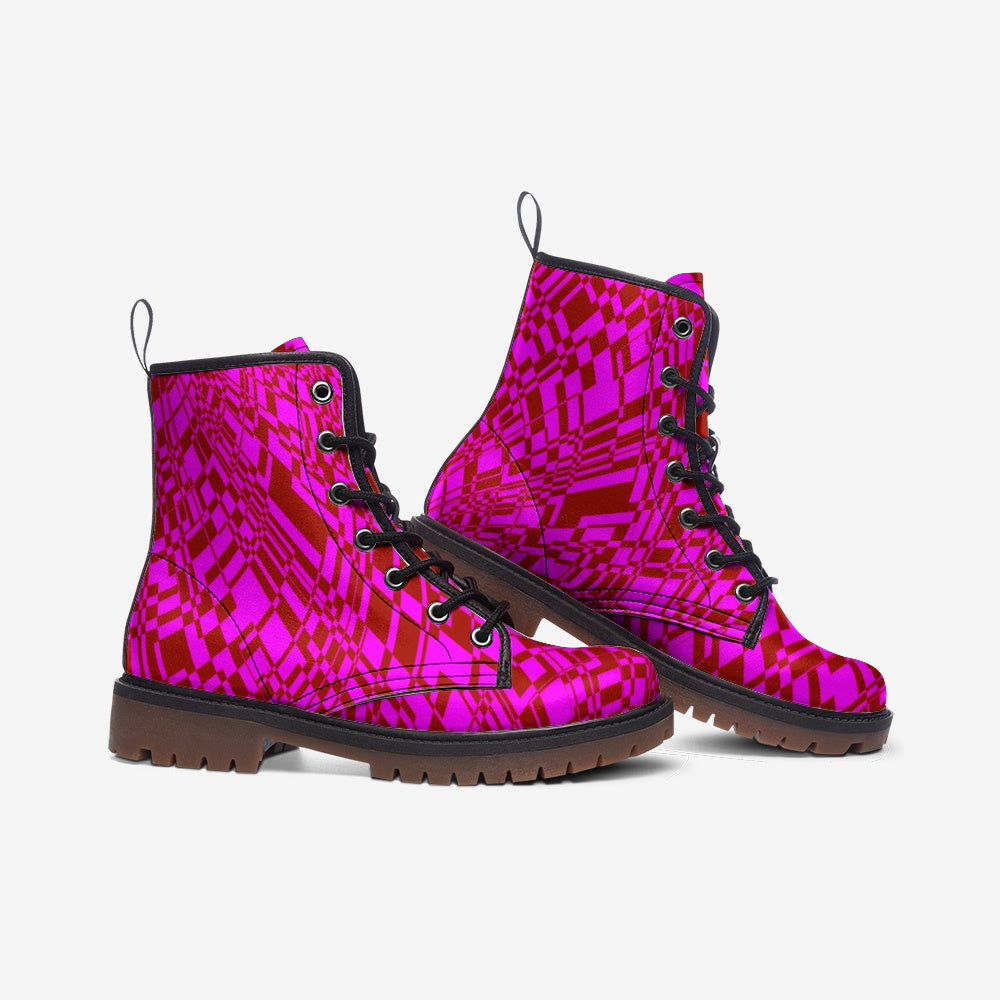 Fuchsia Warp Lace Up Boots