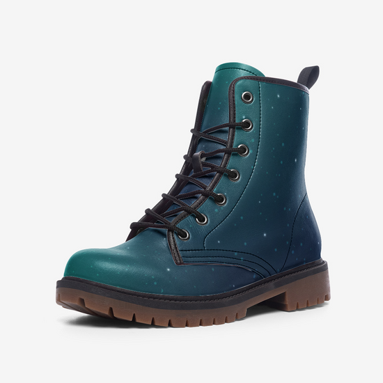 Green Galaxy Lace Up Boots