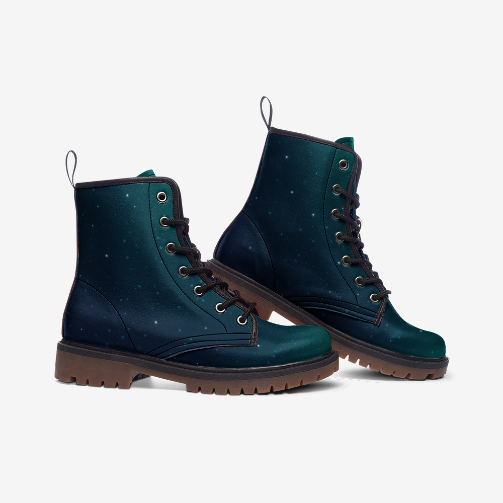 Green Galaxy Lace Up Boots