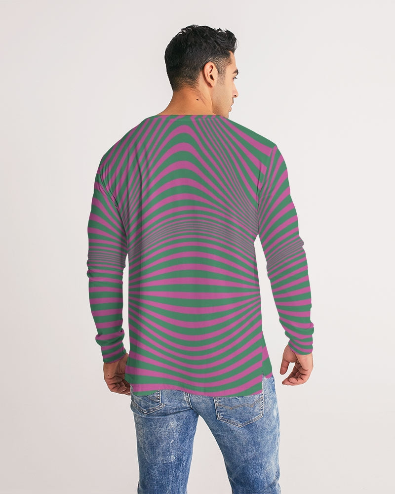 Fuchsia & Green Optical Men's Long Sleeve Tee