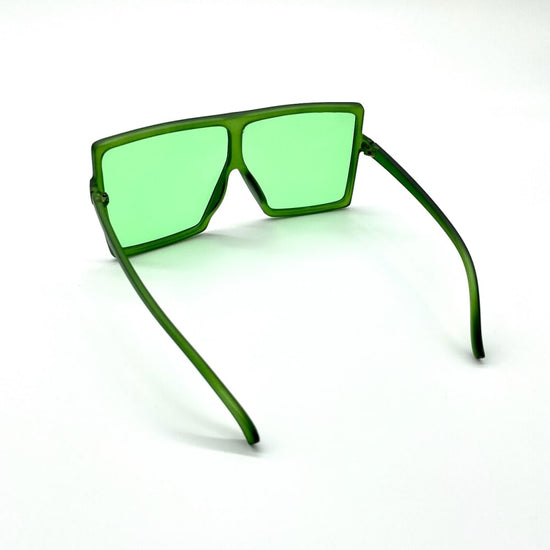 Stella Oversized Fashion Square Sunglasses in Green