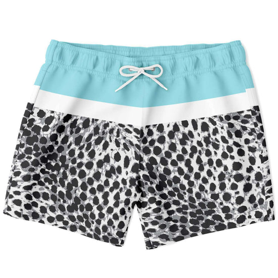 Baby Blue Leopard Swim Shorts