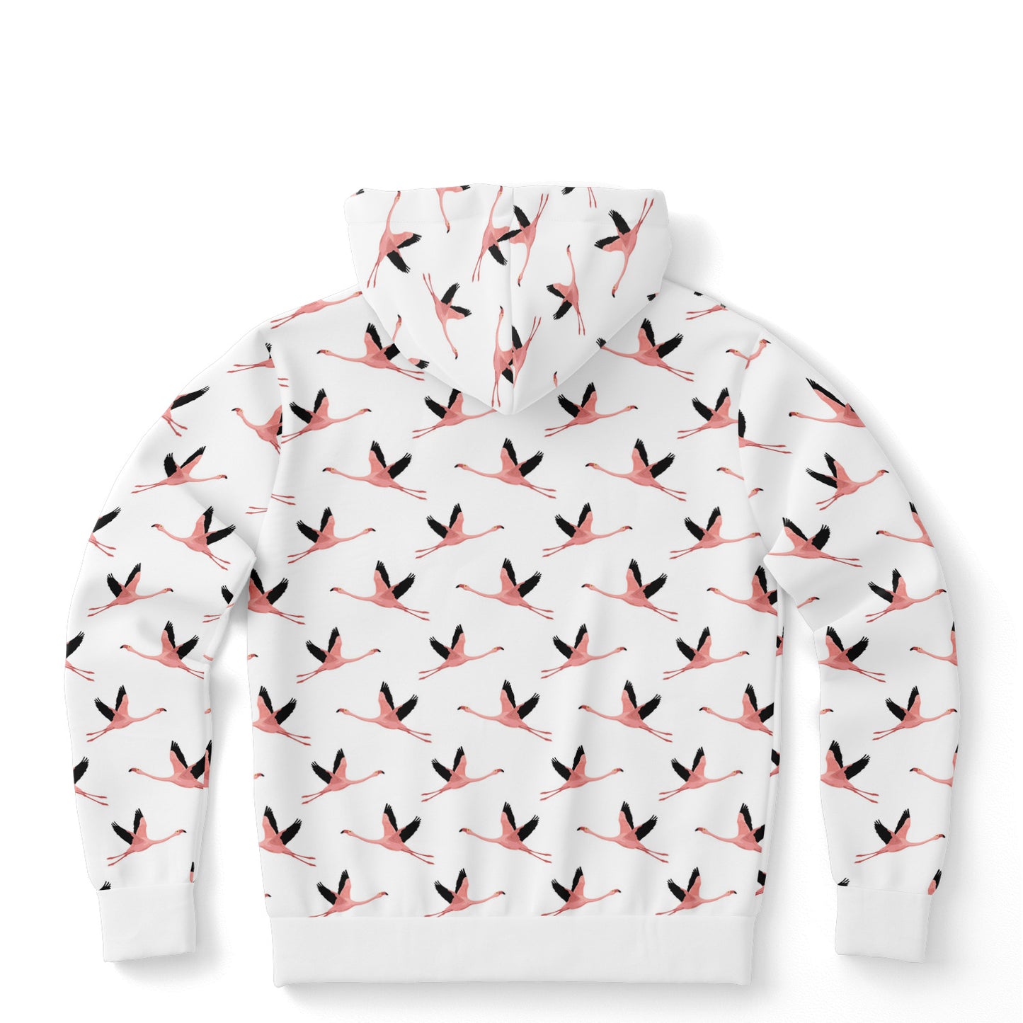 Flying Flamingos White Unisex Hoodie