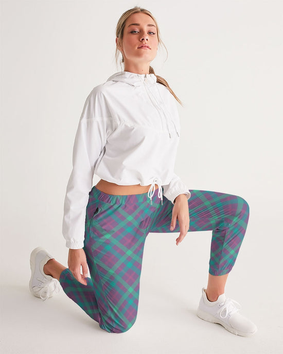 Purple & Green Tartan Lightweight Women's Track Pants