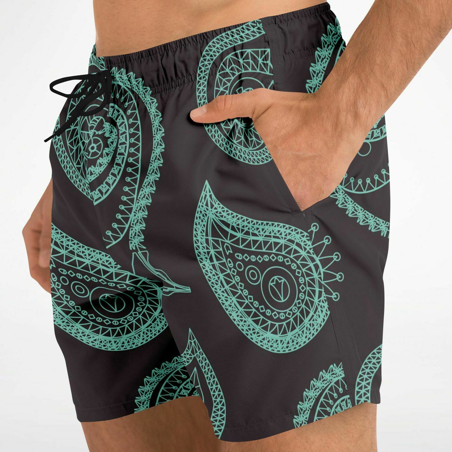 Mint Paisley Swim Shorts