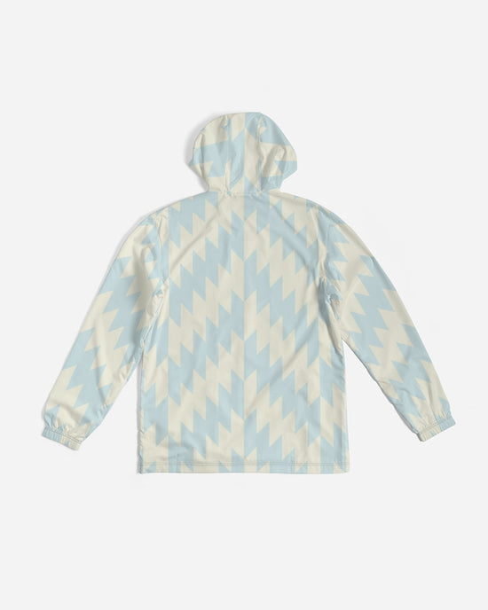 Blue Zig Zag Men's Windbreaker Jacket