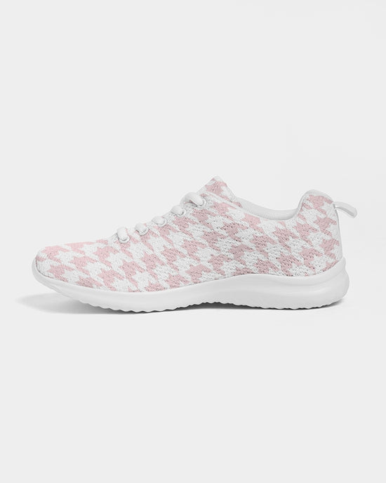 Pale Pink Large Houndstooth Women's Athletic Shoe